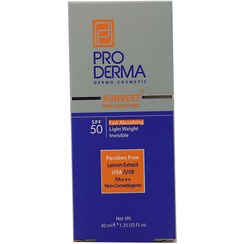 تصویر کرم ضد آفتاب فاقد چربی آقایان SPF۵۰ پرودرما Proderma Sunvest Men Sunscreen SPF50 40 ml