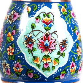 تصویر گلدان مس و پرداز ارتفاع 26 سانتی متر enamel and copper vase 26cm