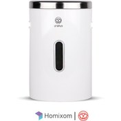 تصویر ظرف برنج اورانوس مدل استوانه ای سفید با درب استیل 