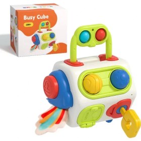 تصویر بیزی کیوب 10 در 1 – مکعب آموزشی سنسوری 