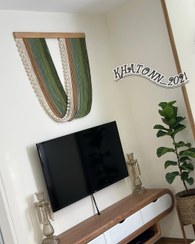 تصویر بومریس مکرومه تناژ سبز 