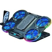 تصویر پایه خنک کننده لپتاپ و تبلت رادیاتوری مدل Q5 Laptop Cooling Pad RGB Gaming Notebook Cooler Z32 Semiconductor Cooling pad