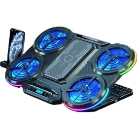 تصویر پایه خنک کننده لپتاپ و تبلت رادیاتوری مدل Q5 Laptop Cooling Pad RGB Gaming Notebook Cooler Z32 Semiconductor Cooling pad