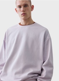 تصویر سویشرت راحت با یقه گرد برند H&M Crew Neck Relaxed Fit Sweatshirt