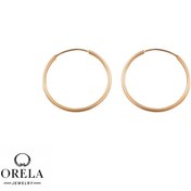 تصویر گوشواره طلا ۱۸ عیار طرح حلقه ای ساده 