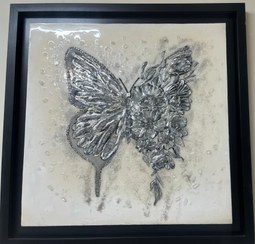 تصویر تابلو دکوراتیو برجسته میکس مدیا پروانه 