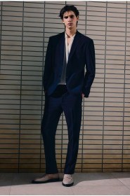 تصویر شلوار Slim Fit Seersucker Suit مردانه سرمه ای اچ اند ام 