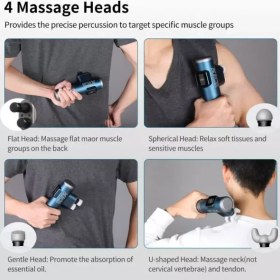 تصویر ماساژور تفنگی دو سر مدل Pro A3D کیکا آبی KiCA Pro A3D Massager Gun