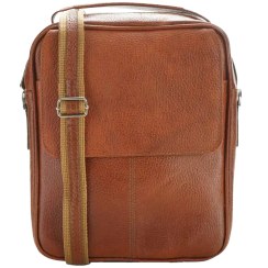 تصویر کیف دوشی مردانه چرم طبیعی مدل رامونا کد 1222 RAMONA leather men's shoulder bag | HONEY Color model - 1222