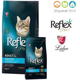 تصویر غذای خشک گربه بالغ رفلکس پلاس عقیم شده با طعم سالمون 1.5 کیلو Reflex Plus Adult Cat Food Sterilised With Salmon 1.5kg