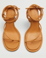 تصویر خرید اینترنتی کفش پاشنه دار زنانه کرمی مانگو 1233 ا Mango Kadın Bantlı Topuklu Sandalet Mango Kadın Bantlı Topuklu Sandalet