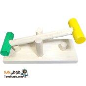 تصویر اسباب‌ بازی الاکلنگ پرنده – الاکلنگ چوبی عروس هلندی و طوطی‌ سانان 