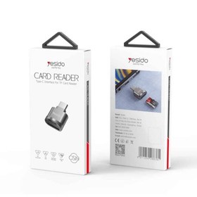 تصویر رم ریدر مموری به تایپ سی یسیدو CARD READER TYPE-C FOR TF CARD YESIDO GS19 