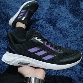 تصویر کتونی مردانه آدیداس کلود فوم مشکی بنفش اسپرت(ارسال رایگان) adidas cloudfoam 