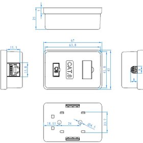 تصویر کیستون باکس دیواری تک پورت Mounting Box 1 port