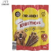 تصویر تشویقی مدادی سگ اورلاندو با طعم گوشت بره ۸ عددی (بسته بندی جدید) Orlando, Dog Treat Sticks, Beef 8x11g