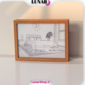 تصویر تابلو بک لایت طرح اتاق خواب Backlit Wall Art for Bedroom