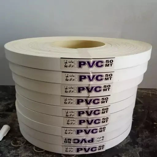 خرید و قیمت نوار لبه پی وی سی PVC یک میل پشت چسب دار سفید رول 9.8متری | ترب