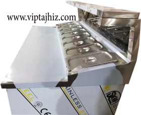 تصویر تاپینگ پیتزا و ساندویچ ۸ لگن سایز ۱۲۰*۸۰ ورق ۴۳۰ خشدار ضخیم 