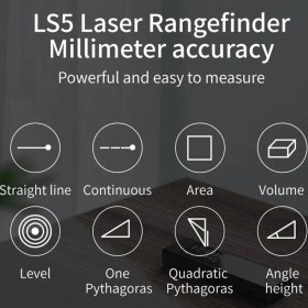 تصویر متر لیزری شیائومی مدل Xiaomi Duka 40m Laser Range Finder LS5 Xiaomi Duka 40m Laser Range Finder LS5