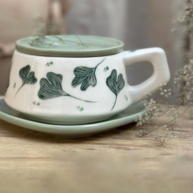 تصویر ماگ ژینکو درب دار خرید ماگ سرامیکی ژینکو درب دار