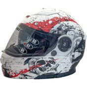 تصویر کلاه فک متحرک intense راپیدو مدل 950 سفید اسکلت 