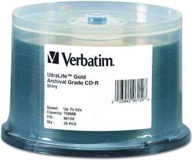 تصویر Verbatim CD-R 700MB 52X UltraLife Archive Grade Grade - سطح مارک دار 