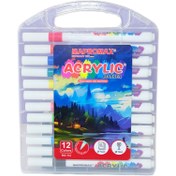 تصویر ماژیک 12 رنگ اکرولیک قلمی مپرومکس 