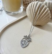 تصویر گردنبند قلب آناتومی استیل 