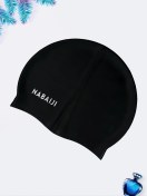 تصویر کلاه شنا برای موهای بلند مشکی رنگ برند نابایجی ( Nabaiji ) زنانه و مردانه سیلیکونی 