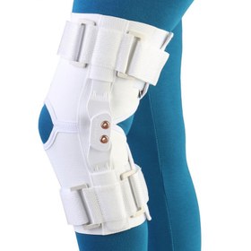 تصویر زانوبند مفصل دار کشی طب و صنعت کد 40200 ا Tebosanat Neoperene Elastic Hinged Knee Brace Tebosanat Neoperene Elastic Hinged Knee Brace