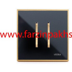 تصویر کلید و پریز ویرا مدل شهاب طلا مشکی Veera Switch And Sockets Shahab Gold Black