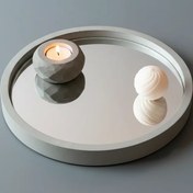 تصویر سینی آینه ای گرد دکوراتیو 