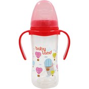 تصویر شیرخوری دهانه عریض ارتودنسی دسته دار 300میل PP آویز مدل 407 بی بی لند Baby Land 407 Baby Bottle 300ml