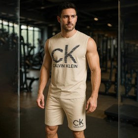تصویر ست تاپ و شلوارک مردانه مدل CALVIN KLEIN کد 1567 رنگ 