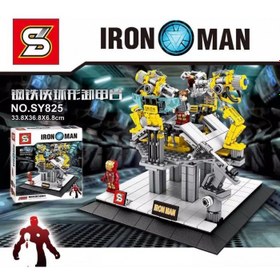 تصویر مجموعه لگو مرد آهنی وماشین جت Iron Man Gantry Machine SY825 