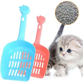 تصویر بیلچه خاک گربه مدل سر گربه SDEPL Cat Litter Scooper cat head