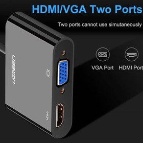 تصویر تبدیل HDMI به VGA و HDMI یوگرین مدل CM101-40744 کابل