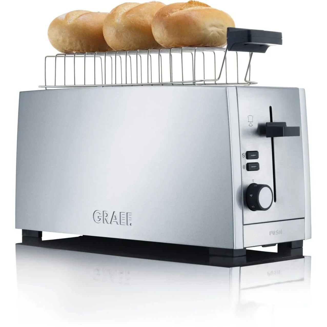 Caso Classico T4 Four-Slice Toaster w/ Wide Slot, 6 Browning Levels,  Stainless
