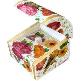 تصویر جعبه جواهرات طرح گل و مرغ 