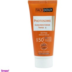 تصویر کرم ضد آفتاب فیس دوکس (Face Doux) سری Photosome با SPF50 مناسب پوست های چرب رنگ بژ متوسط حجم 40 میلی‌‌ لیتر 