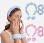 تصویر ست حوله ای هدبند و مچ بند 