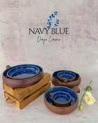 تصویر ست ظرف پذیرایی سفال سرمه ای 6 پارچه 