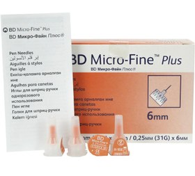 تصویر سرسوزن بی دی میکروفاین پلاس 6 میلی متر BD Micro-Fine Plus 6 mm BD Micro-Fine Plus 6mm