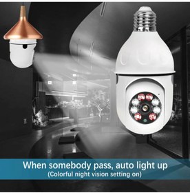 تصویر 1080P Wireless Tovnet Wifi Pan/Tilt Light Bulb Security Camera, 360 Degrees 3.0MP Cam Home Surveillance CCTV Panoramic IP Camera, with Night Vision, Two Way Audio, Smart Motion Detection 