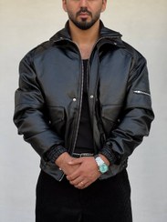 تصویر بایکر جکت خلبانی تمام چرم 
