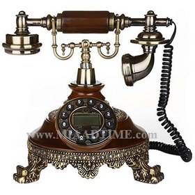 تصویر تلفن رومیزی کلاسیک آرنوس ARNUS رنگ چوب مدل 009 