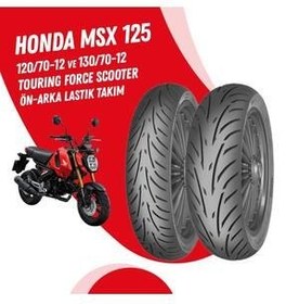 تصویر لاستیک موتورسیکلت HONDA MSX 125 TOURING FORCE SC TIRE مجموعه 120 70 12 130 Mitas 