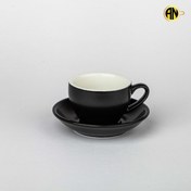 تصویر فنجان قهوه دبل اسپرسو مشکی مات نیو بن چاینا(شش عدد فنجان ونعلبکی) 