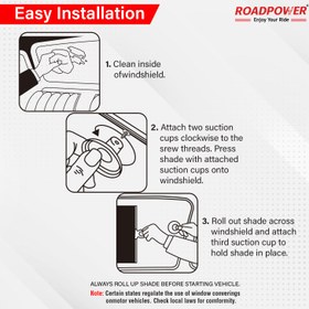 تصویر آفتابگیر جیوه ای شیشه جلو خودرو ROADPOWER مدل RP-RS-42140R 